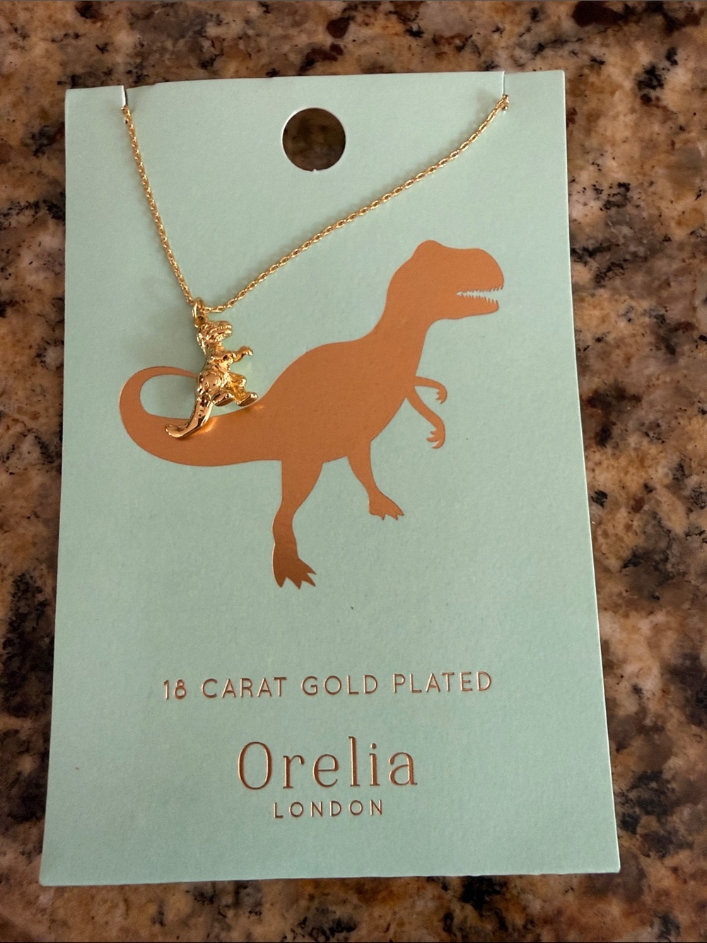 Gold Dinosaur Pendant Necklace